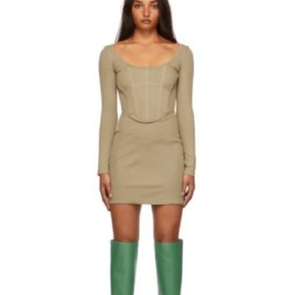 DION LEE corset mini dress in Tan size 6 (XS) - Picture 2 of 9